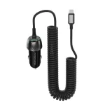 Promate PowerDrive 33W Car Charger with USB-C Coiled Cable
