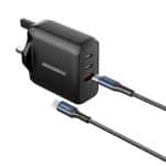 شاحن جداري روك روز 65 واط مع كابل USB-C