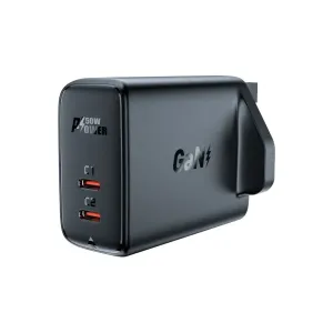 ACEFAST A32 PD50W GaN Dual USB-C Wall Charger (UK Plug)