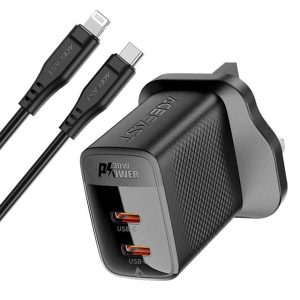 ACEFAST 30W GaN Dual Port Wall Charger (USB-C + USB-L)