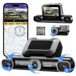 AZDOME Dash Cam 360° 4‑Channel Car Camera
