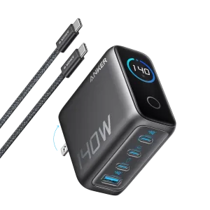 شاحن أنكر 140 واط بأربعة منافذ بي دي 3.1 مع كابل يو اس بي-سي