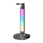 Promate RGB Headset Stand with 15W Wireless Charger & USB Hub