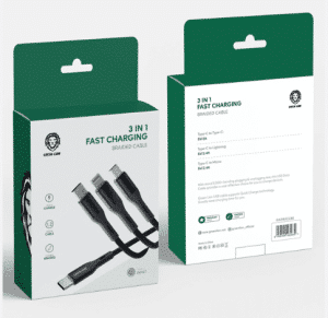 Green Lion Braided 3 in 1 Fast Charging Cable 1.2M