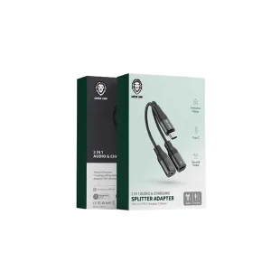 Green Lion 2 in 1 Audio & Charging Splitter (Type‑C to C + C)