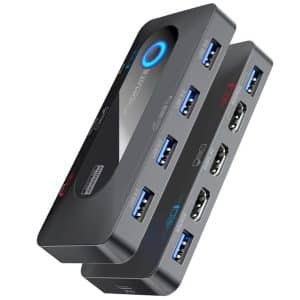 Promate MediaSwitch-KVM 4K@60Hz KVM Switch with USB 3.0 Expansion