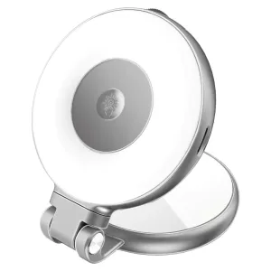 اضاءة حلقية إل إي دي مغناطيسية قابلة للشحن متوافقة مع ماج سيف فائق النحافة تدور 360 درجة من بروميت