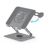 Promate Multi-Level Laptop Cooling Stand with Magnetic Fan & Phone Mount