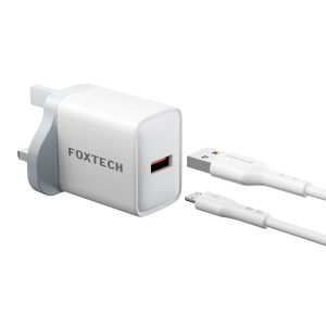 FoxTech 20W Quick Charger with Micro USB Cable