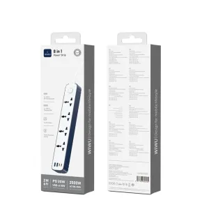 WiWU 8-in-1 2M Fast Charging Power Strip (20W)