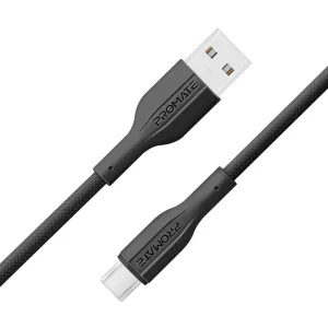 Promate Super Flexible Data & Charge USB-A to USB-C Cable