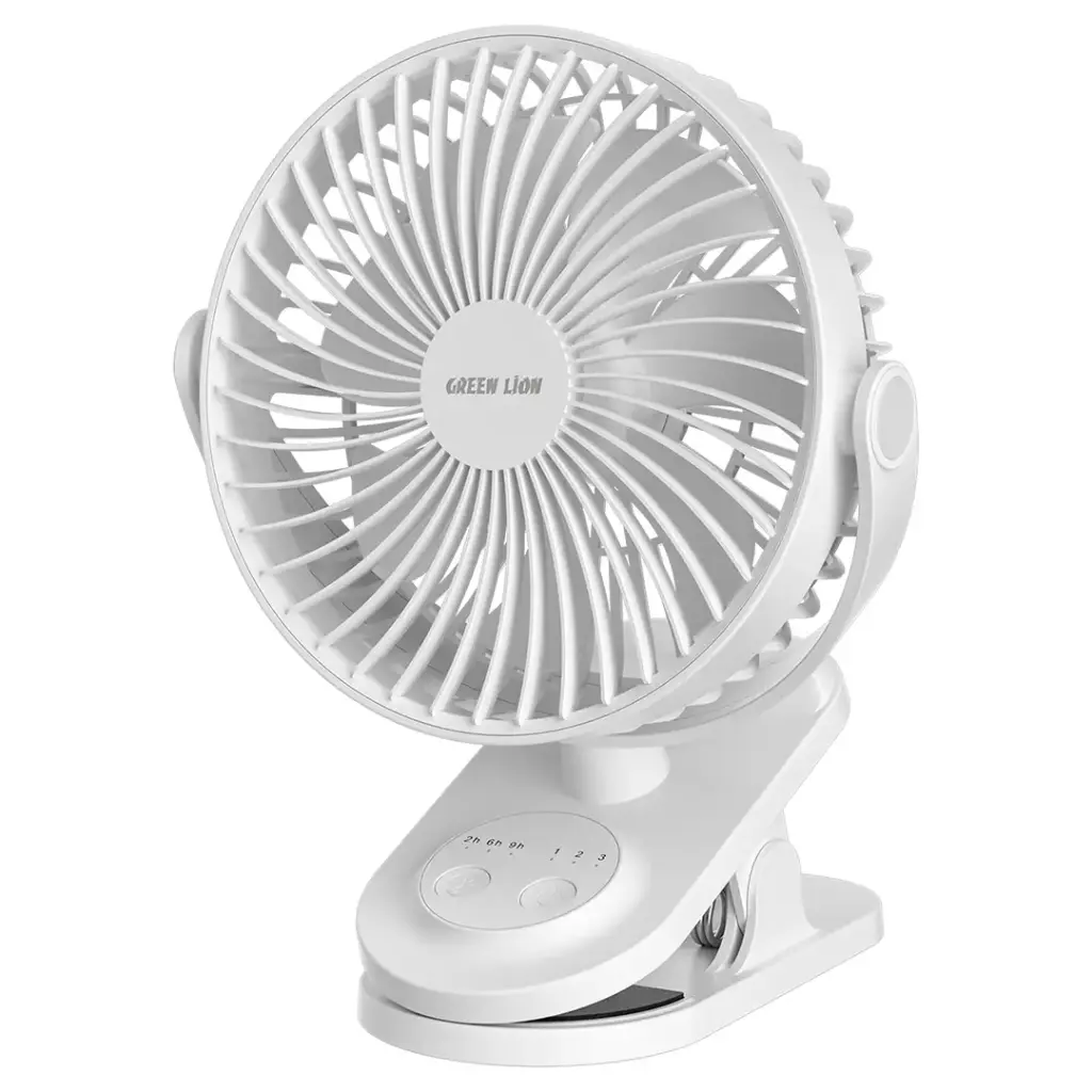 غرين ليون Greenlion Lion Clip Fan Portable Design white