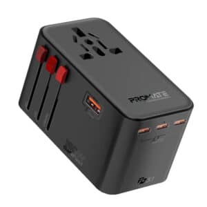 Promate 160W GaNFast™ Universal Travel Adapter with Multiple Ports