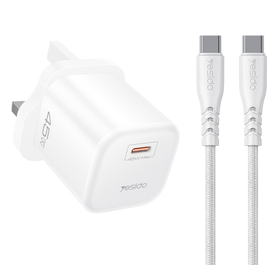 yesido Yesido Yesido Gan Fast Charger Plug 45W uk plug white power: 45w
