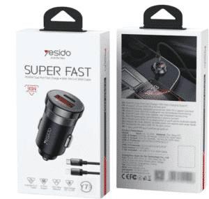 Yesido Super Fast PD30W USB-A + USB-C Dual Port Car Charger