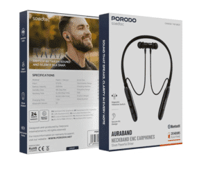 Porodo Soundtec Auraband Neckband ENC Earphones with 13mm Powerful Driver