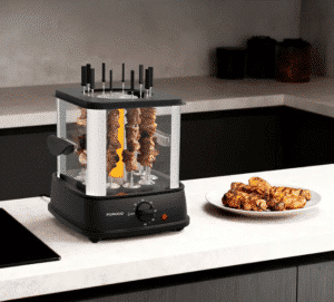 Porodo Lifestyle Grilljet Electric Rotisserie Kebab Grill with Auto-Rotating Skewers